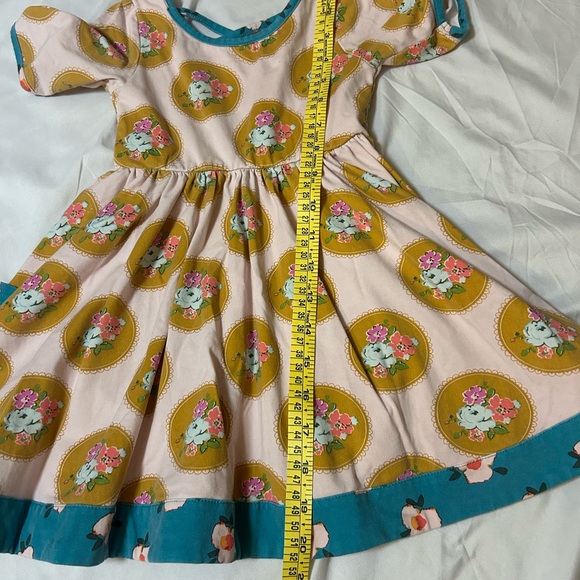 SWEET HONEY Boutique DRESS PINK/TURQUOISE SIZE 3T Floral Cottagecore Shabby Chic - Picture 10 of 13